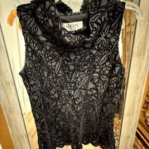 Alfani Black Floral Lace Blouse